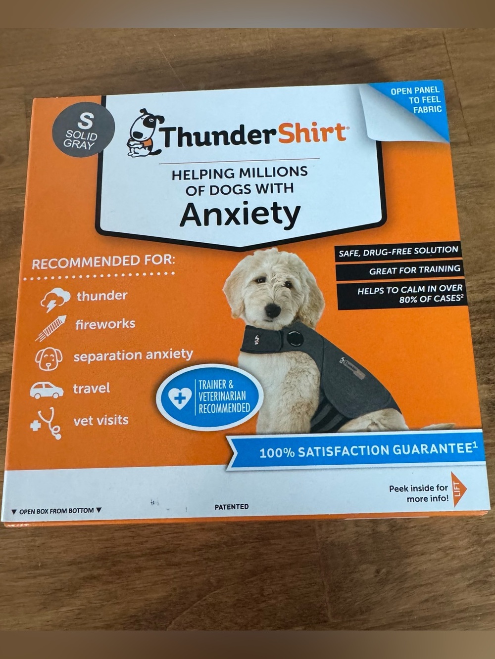 ThunderShirt Dog Anxiety Jacket Size Small Solid Gray New
